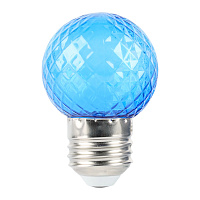 Лампа светодиодная Feron LB-385 Шарик синий прозрачный E27 1W 230V 52162