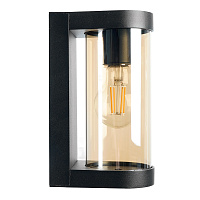 Светильник садово-парковый Feron DH1901, на стену, E27 230V, черный/янтарный 52188