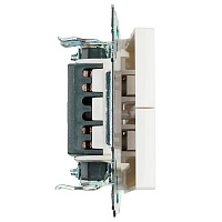 Выключатель 2-клавишный (механизм), STEKKER GLS10-7104-01, 250V, 10А, серия Катрин, белый  39300 Выключатель 2-клавишный (механизм), STEKKER GLS10-7104-01, 250V, 10А, серия Катрин, белый  39300