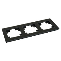 Рамка 3-местная, стекло, STEKKER GFR00-7003-05М, серия Катрин, черный матовый 49602 Рамка 3-местная, стекло, STEKKER GFR00-7003-05М, серия Катрин, черный матовый 49602