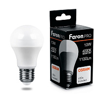 Лампа светодиодная Feron.PRO LB-1013 Шар E27 13W 175-265V 4000K 38033 Лампа светодиодная Feron.PRO LB-1013 Шар E27 13W 175-265V 4000K 38033
