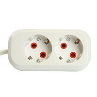 Удлинитель двухместный с/з  STEKKER HM06-21-02 3x1мм2, 2м, серия Home (У10-001), белый 49339 Удлинитель двухместный с/з  STEKKER HM06-21-02 3x1мм2, 2м, серия Home (У10-001), белый 49339