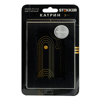 Рамка  2-местная (без перемычки), металл, STEKKER, MFR00-7012-05, серия Катрин, черный 50032