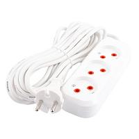 Удлинитель 3-местный б/з Stekker, HM01-30-05, 5м, 2x0,75, серия Home (У10-430), белый 39211