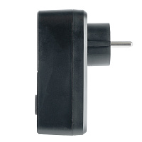 Сетевой фильтр 1-местный с/з STEKKER 220В, 16А, с выключателем, серия Nova, HM81-11-2, черный 50691