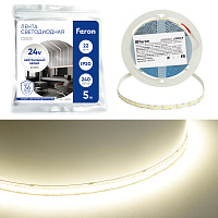 Светодиодная LED лента Feron LS503 240SMD(2835)/м 22Вт/м 24V 5000*10*1.22мм 4000К, IP20  Светодиодная LED лента Feron LS503 240SMD(2835)/м 22Вт/м 24V 5000*10*1.22мм 4000К, IP20