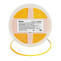 Светодиодная COB лента Feron LS630, 400SMD(2110)/ 7Вт/м 12V 5000*3*1.8мм желтый, IP20 Артикул 48950 Светодиодная COB лента Feron LS630, 400SMD(2110)/ 7Вт/м 12V 5000*3*1.8мм желтый, IP20 Артикул 48950