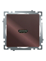 Розетка HDMI 2.1, Type A (механизм), STEKKER GLS00-7118-04, серия Катрин, шоколад 50064 Розетка HDMI 2.1, Type A (механизм), STEKKER GLS00-7118-04, серия Катрин, шоколад 50064