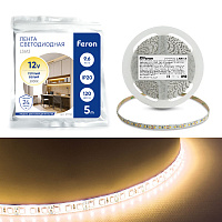 Светодиодная LED лента Feron LS612, 120SMD(2835)/m 9.6W/m 12V 5m 3000К Артикул 27730 Светодиодная LED лента Feron LS612, 120SMD(2835)/m 9.6W/m 12V 5m 3000К Артикул 27730