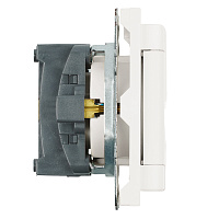 Розетка 1-местная с крышкой с защ. штор, STEKKER, с/з, IP42, 250В, 16А, серия Эмили, RST16-5112-01, белый фарфор, soft touch  49881