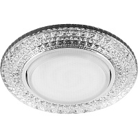 Светильник встраиваемый с белой LED подсветкой Feron CD4020 потолочный GX53 без лампы прозрачный 29473 Светильник встраиваемый с белой LED подсветкой Feron CD4020 потолочный GX53 без лампы прозрачный 29473