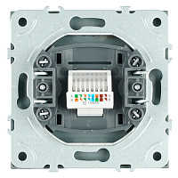 Розетка компьютерная 1-местная RJ-45 (механизм), STEKKER, серия Эмили, RST00-5117-09, антрацит, soft touch 49925