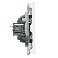 Розетка компьютерная 1-местная RJ-45 (механизм), STEKKER, серия Эмили, RST00-5117-01, белый фарфор, soft touch  49873