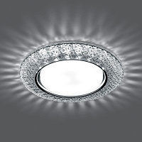 Светильник встраиваемый с белой LED подсветкой Feron CD4042 потолочный GX53 без лампы, прозрачный, хром 41304 Светильник встраиваемый с белой LED подсветкой Feron CD4042 потолочный GX53 без лампы, прозрачный, хром 41304