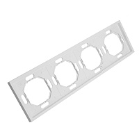 Рамка STEKKER, PFR00-5004-01 4-местная, серия Эмили, белый фарфор, soft touch 49887 Рамка STEKKER, PFR00-5004-01 4-местная, серия Эмили, белый фарфор, soft touch 49887