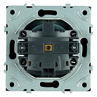 Розетка 1-местная с защитной шторкой с/з (механизм), STEKKER, 250В, 16А, серия Эмили, RST16-5110-05, черный уголь, soft touch 49854