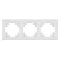 Рамка 3-местная, стекло, STEKKER, GFR00-7003-01, серия Катрин, белый 39256