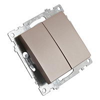 Выключатель 2-клавишный (механизм), STEKKER GLS10-7104-02, 250V, 10А, серия Катрин, шампань 39592 Выключатель 2-клавишный (механизм), STEKKER GLS10-7104-02, 250V, 10А, серия Катрин, шампань 39592