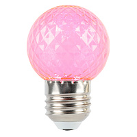 Лампа светодиодная Feron LB-385 Шарик розовый прозрачный E27 1W 230V 52177