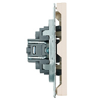 Розетка HDMI 2.0 Type A (механизм), STEKKER, серия Эмили, RST00-5118-08, кашемир, soft touch 50169