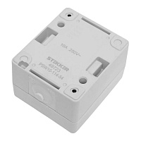 Выключатель 1-клавишный с окном для маркировки самовозвратный STEKKER, PSW10-114-54, открытой установки, 250В, 10А, IP54, серый/графит 49723