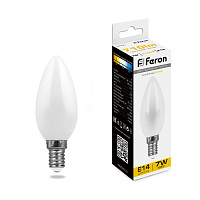 Лампа светодиодная Feron LB-66 Свеча E14 7W 230V 2700K 25785 Лампа светодиодная Feron LB-66 Свеча E14 7W 230V 2700K 25785