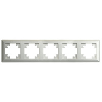 Рамка STEKKER, PFR00-7005-03 5-местная, пластик, серия Катрин, серебро 39801 Рамка STEKKER, PFR00-7005-03 5-местная, пластик, серия Катрин, серебро 39801