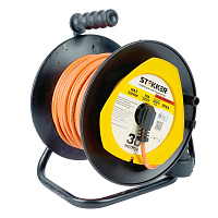 Удлинитель на пластиковой катушке Stekker STD02-11-30 (UG), 30м, 1гнездо с/з 3*1, оранжевый, серия Standart 39635