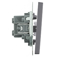 Переключатель 1-клавишный (механизм), STEKKER, 250В, 10A, серия Эмили, RSW10-5105-10, платиново-серый, soft touch  49945