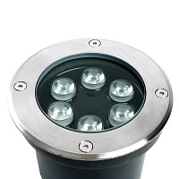 Светодиодный светильник тротуарный (грунтовый) Feron SP2802, 6W, AC/DC12-24V, низковольтный, 4000К, металлик, D120*H90mm, вн.диаметр: 90m, IP67  48346 Светодиодный светильник тротуарный (грунтовый) Feron SP2802, 6W, AC/DC12-24V, низковольтный, 4000К, металлик, D120*H90mm, вн.диаметр: 90m, IP67  48346