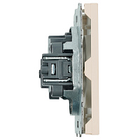 Розетка 1-местная с защитной шторкой (механизм), STEKKER, б/з, 250В, 16А, серия Эмили, RST16-5109-08, кашемир, soft touch 49902