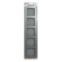 Рамка 5-местная, стекло, STEKKER, GFR00-7005-03, серия Катрин, серебро 39639 Рамка 5-местная, стекло, STEKKER, GFR00-7005-03, серия Катрин, серебро 39639