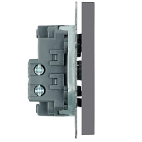 Выключатель 1-клавишный самовозвратный (механизм), STEKKER, 250В, 10А, серия Эмили, RSW10-5112-10, платиново-серый, soft touch 50328