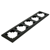 Рамка STEKKER, PFR00-7005-05 5-местная, пластик, серия Катрин, черный 39816 Рамка STEKKER, PFR00-7005-05 5-местная, пластик, серия Катрин, черный 39816