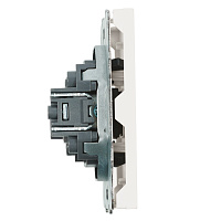 Розетка телевизионная 1-местная (механизм), STEKKER, 75 Ом, 5-862МГц, серия Эмили, RST00-5108-01, белый фарфор, soft touch 49875