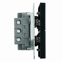 Переключатель 2-клавишный (механизм), СЗК, STEKKER, 250В, 10А, серия Эмили, RSW10-5107-05ZK, черный уголь, soft touch 50249