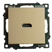Розетка HDMI 2.1, Type A (механизм), STEKKER, GLS00-7118-08, серия Катрин, золото 50060 Розетка HDMI 2.1, Type A (механизм), STEKKER, GLS00-7118-08, серия Катрин, золото 50060