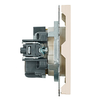 Розетка 1-местная с защитной шторкой с/з (механизм), STEKKER, 250В, 16А, серия Эмили, RST16-5110-08, кашемир, soft touch 49906