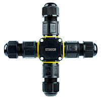 Соединитель-коннектор для проводов X 3-контактный LD557 STEKKER, водонепрониц. пружинный контакт 50559