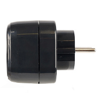 Разветвитель сетевой 2-местный с/з STEKKER ADP16-22-20 250V, 16A, ABS огнеустойчивый пластик, черный 50680