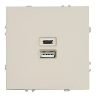 Розетка 2-местная USB + Type C (механизм), STEKKER, 250В, 20W, серия Эмили, RST10-5115-08, кашемир, soft touch 49905 Розетка 2-местная USB + Type C (механизм), STEKKER, 250В, 20W, серия Эмили, RST10-5115-08, кашемир, soft touch 49905