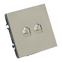 Розетка компьютерная 2-местная RJ-45 (механизм), STEKKER, серия Эмили, RST00-5111-09, антрацит, soft touch 49926 Розетка компьютерная 2-местная RJ-45 (механизм), STEKKER, серия Эмили, RST00-5111-09, антрацит, soft touch 49926