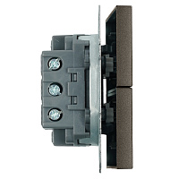 Переключатель 2-клавишный (механизм), STEKKER, 250В, 10А, серия Эмили, RSW10-5107-09, антрацит, soft touch 49921