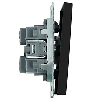 Выключатель 1-клавишный самовозвратный (механизм), STEKKER, 250В, 10А, серия Эмили, RSW10-5112-05, черный уголь, soft touch 50326