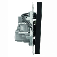 Выключатель 2-клавишный c индикатором (механизм), STEKKER, 250В, 10А, серия Эмили, RSW10-5102-05, черный уголь, soft touch 49838