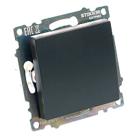 Переключатель 1-клавишный (механизм), STEKKER GLS10-7105-05, 250V, 10А, серия Катрин, черный 39604 Переключатель 1-клавишный (механизм), STEKKER GLS10-7105-05, 250V, 10А, серия Катрин, черный 39604