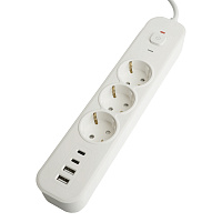 Сетевой фильтр 3-местный с/з STEKKER 3x1мм2, 1,8 м, 250В, 16А, 2 USB-A+2 Type-C, серия Nova, белый 50099 Сетевой фильтр 3-местный с/з STEKKER 3x1мм2, 1,8 м, 250В, 16А, 2 USB-A+2 Type-C, серия Nova, белый 50099