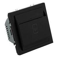 Выключатель карточный (механизм), STEKKER, 250В, 40А, серия Эмили, RSW40-5114-05, черный уголь, soft touch 50700