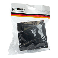 Переключатель 1-клавишный STEKKER  PSW10-9005-03, 250В, 10А, серия Эрна, черный 39619 Переключатель 1-клавишный STEKKER  PSW10-9005-03, 250В, 10А, серия Эрна, черный 39619