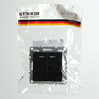 Выключатель 2-клавишный с индикатором (механизм), STEKKER, PSW10-9102-03, 250В, 10А, серия Эрна, черный 49147 Выключатель 2-клавишный с индикатором (механизм), STEKKER, PSW10-9102-03, 250В, 10А, серия Эрна, черный 49147